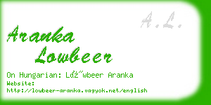 aranka lowbeer business card